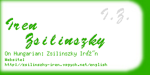 iren zsilinszky business card